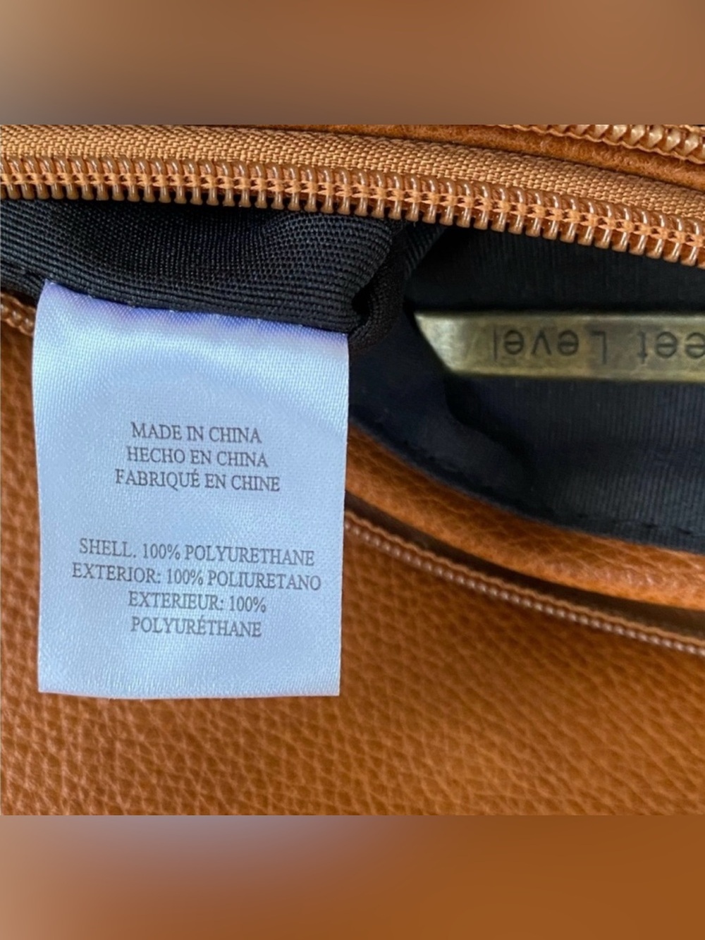 Street Level Tan Leather Crossbody Bag - Picture 10 of 12